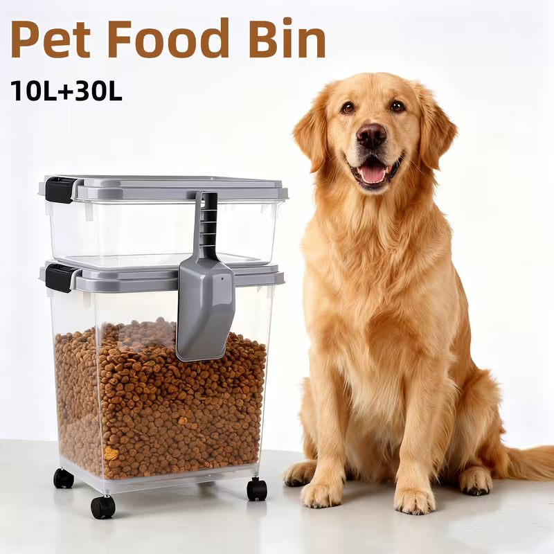 Heavy-Duty Airtight Pet Food Storage Container with Wheels