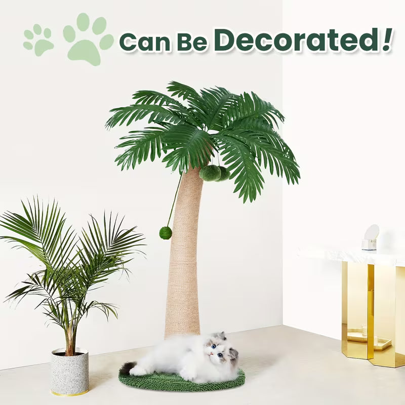 TSCOMON 43" Cat Scratching Post with Sisal & Hanging Toys