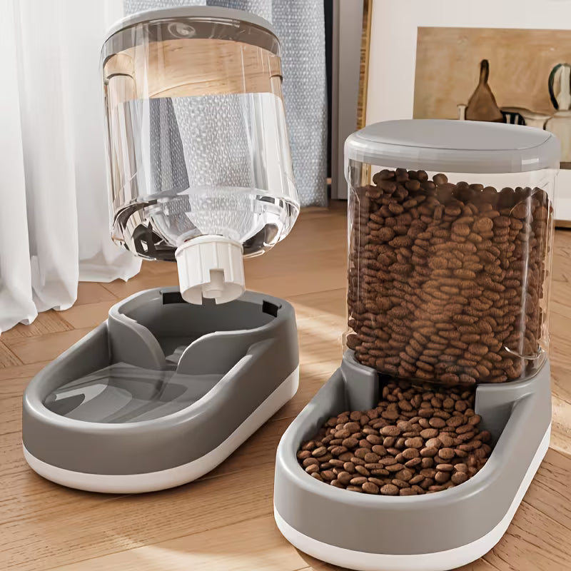 2PCS Automatic Dog Food & Water Dispenser Set – 8LB Capacity