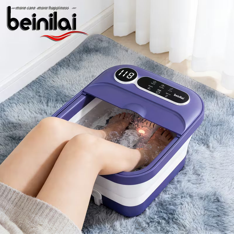 Collapsible Foot Spa And Massager with Heater And Temperature Control, Foot Bath Bowl with Bubbles, Six Massage Rollers, Vibration And Red Light, Foot Soak. Best Mother'S Day Gifts