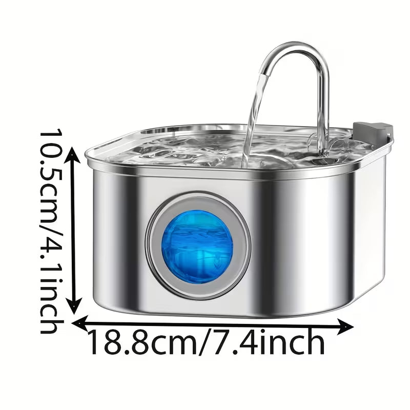 108oz Stainless Steel Cat Water Fountain for Cats & Small Dogs