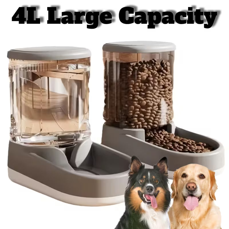 2PCS Automatic Dog Food & Water Dispenser Set – 8LB Capacity