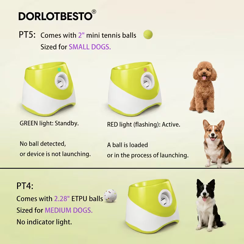 Automatic Dog Ball Launcher with Tennis Ball & Water Bowl
