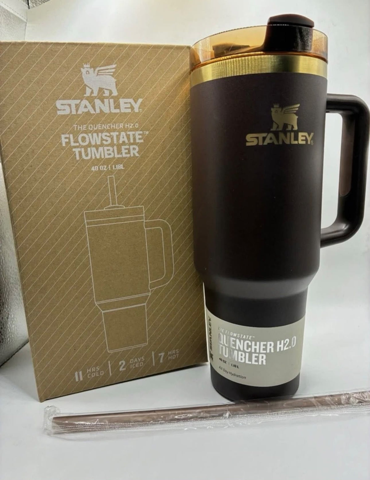 Stanley Chocolate Gold Quencher 40oz Tumbler Flowstate H2.0 Factory Sealed Box