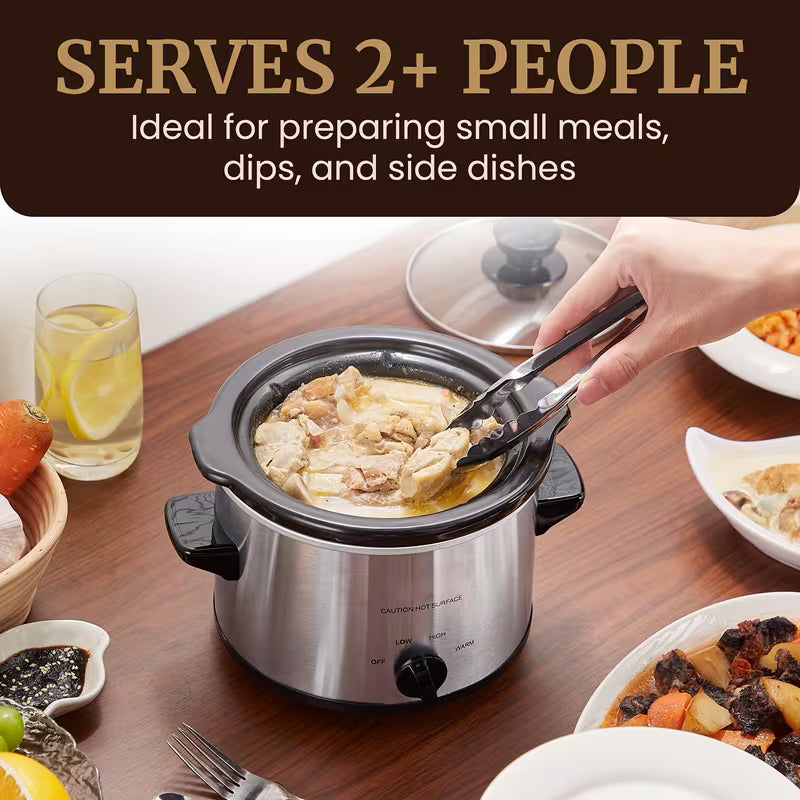 2QT Slow Cooker with Adjustable Temperature