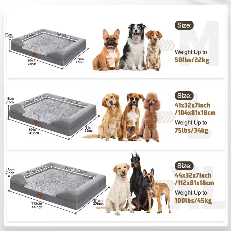 Gimars Orthopedic Egg Foam Dog Bed XL with Washable Cover