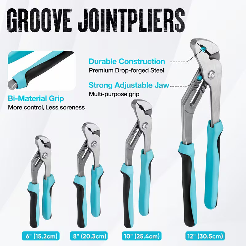 8-Piece Adjustable Wrench & Pliers Tool Set
