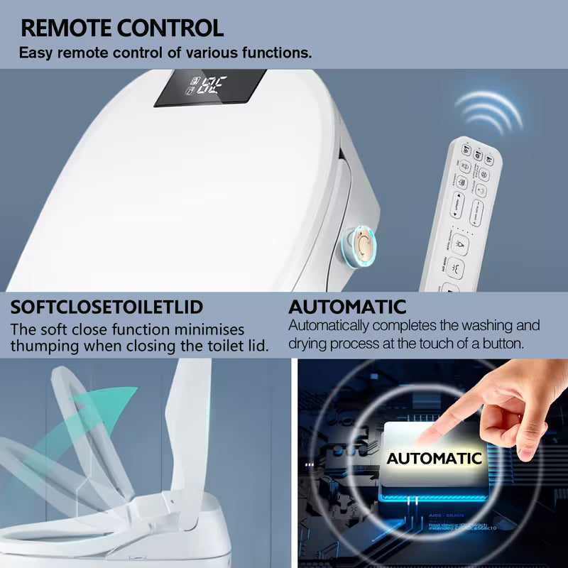 Bidet Toilet Seat with Warm Water & Air Dryer