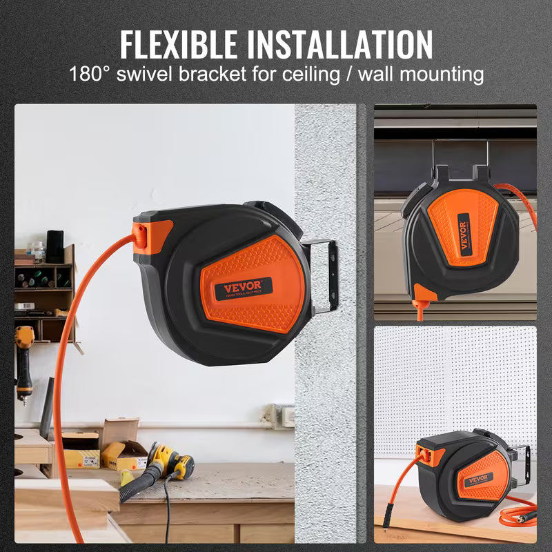 VEVOR 50FT Retractable Air Hose Reel – 300 PSI
