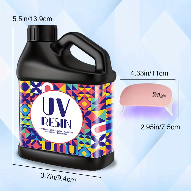 250G UV Resin Kit with UV Light – Crystal Clear Fast Cure