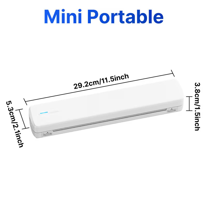 A4 Portable Printer Wireless come with 20sheets Paper, Thermal Inkless Printer, Small Compact Printer Support 8.5x11 inch Folding Paper/Rolling/Tattoo Paper, Compatible with Laptop Phone And Pad, Suitable for Home, Office, School And Travel