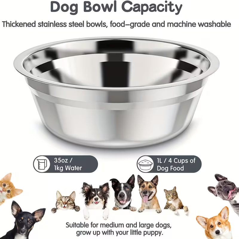 Adjustable Elevated Dog Bowls with 2 Stainless Steel Bowls