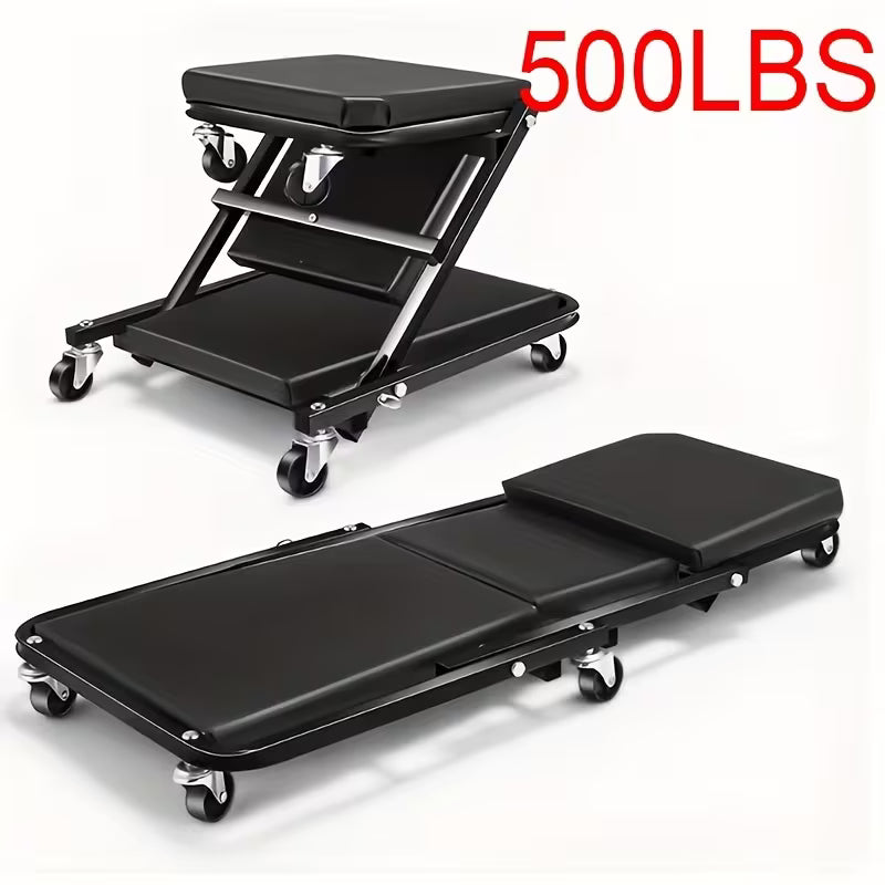 36 Inch,foldable Z-crawler 2-in-1 Crawling Suit,300 Pound Capacity, Adjustable Roller Coaster Rolling Folding Car Crawling Suit, New Gift for Husband, with 6 2.5-inch Wheels, Suitable for Car