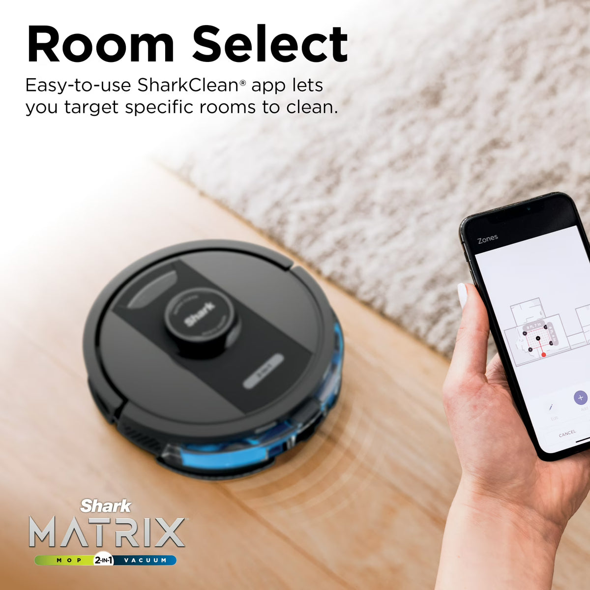 Shark Matrix 2-in-1 Robot Vacuum & Mop, Sonic Mopping, Matrix Clean, LiDAR Home Mapping, RV2400WD