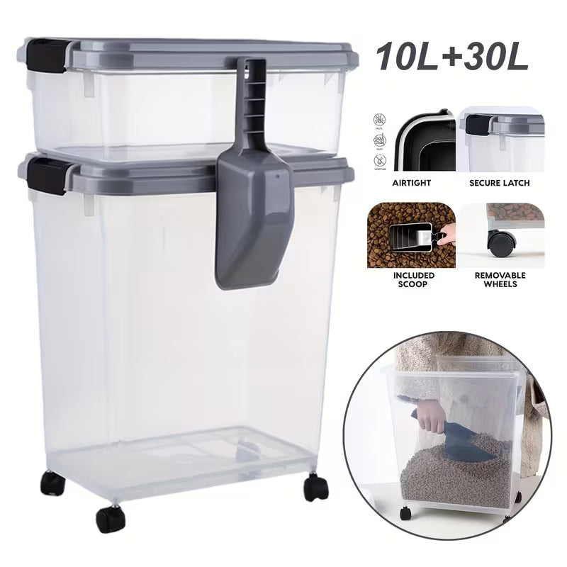 Heavy-Duty Airtight Pet Food Storage Container with Wheels