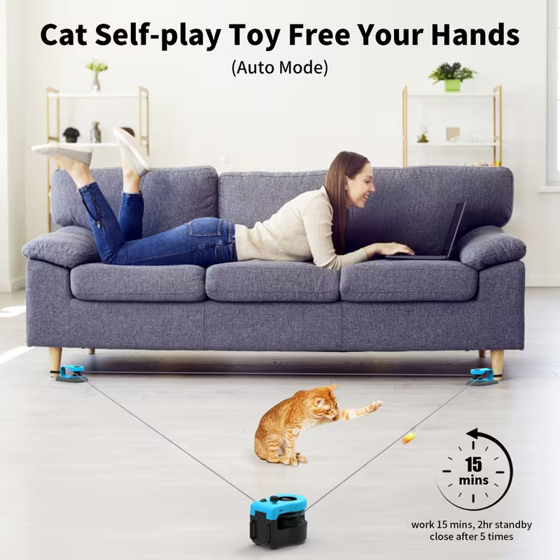 Interactive Cat Feather Chase Toy for Indoor Cats & Kittens