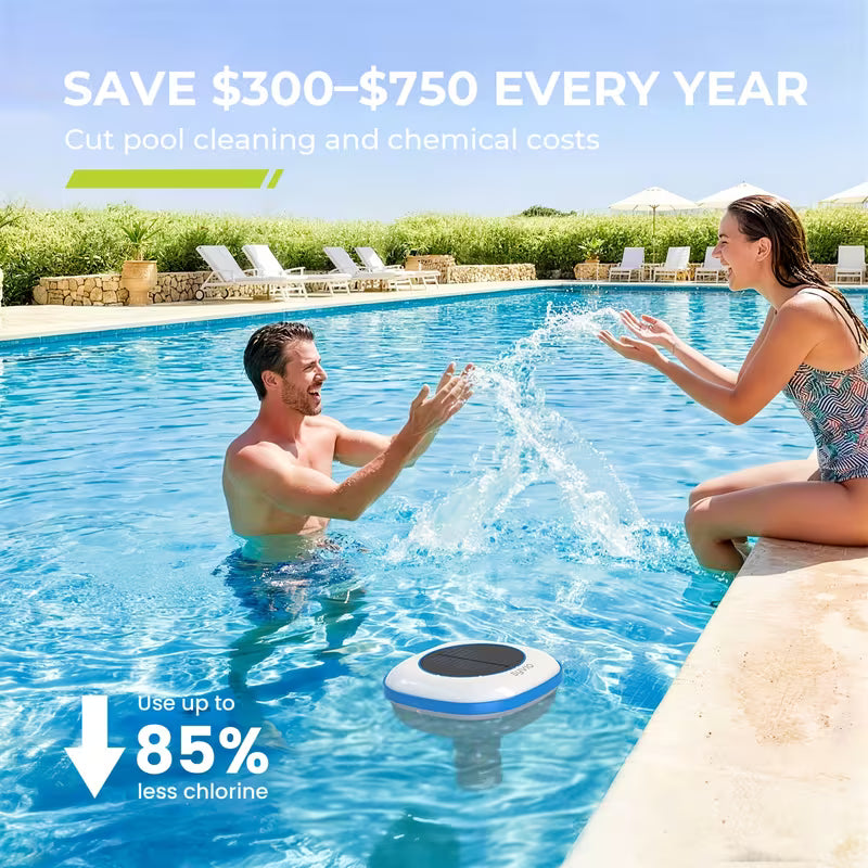 Solar Pool Ionizer Floating Water Purifier for Pools up to 45,000 Gallons