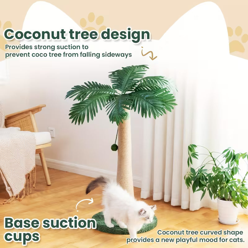 TSCOMON 43" Cat Scratching Post with Sisal & Hanging Toys