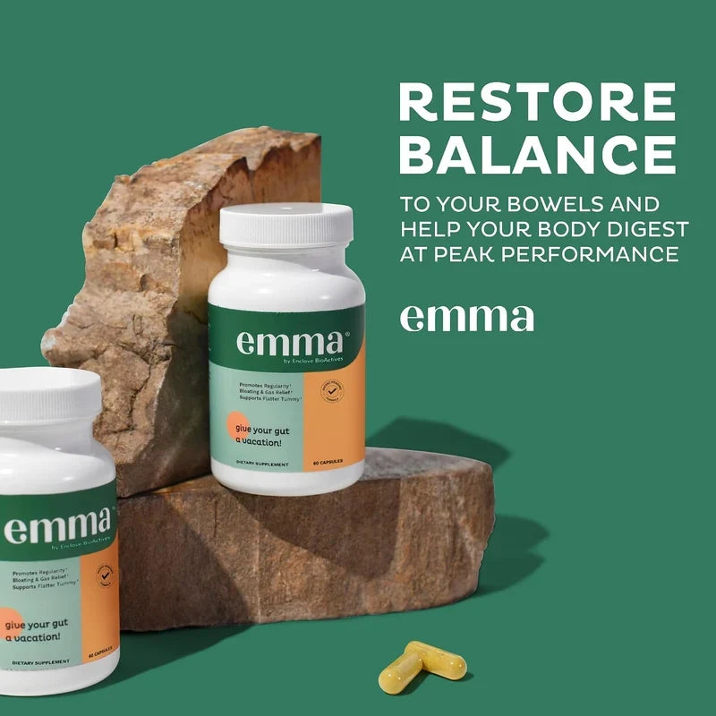 Emma Gut Health Doctors Endorsed Supplement 60 Capsules -Relief from Gas 2 Pac