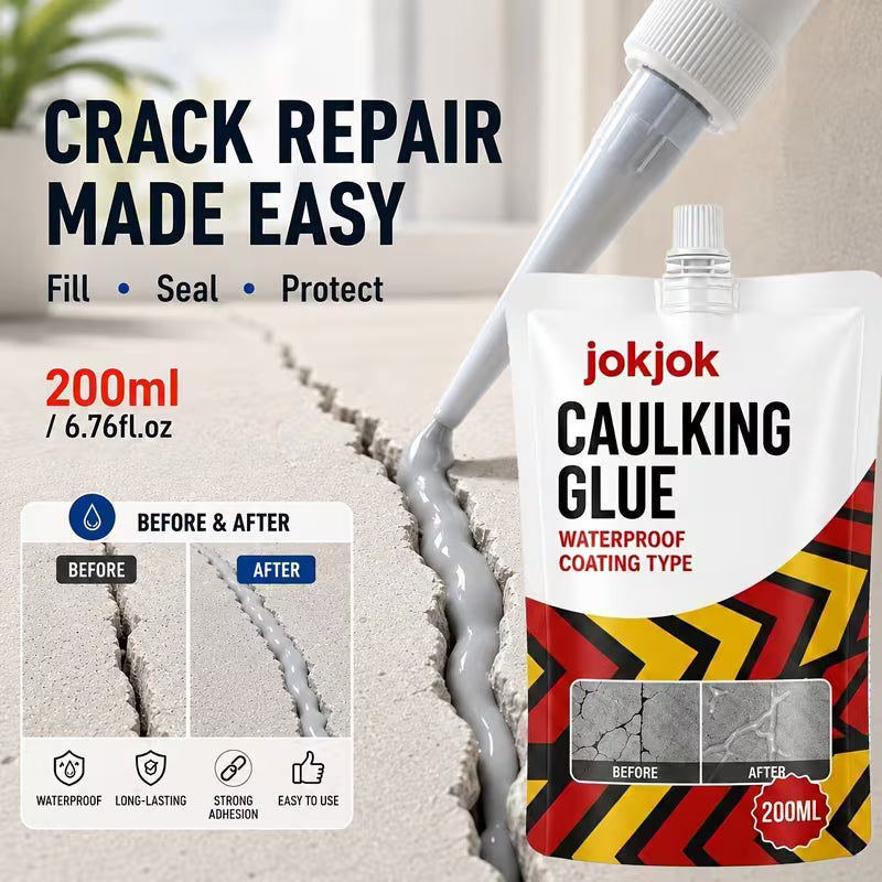 Self-Sealing Concrete Crack Filler with Strong Adhesion