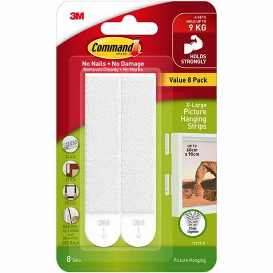 XL Picture Hanging Strips – Damage-Free Wall Mounting (20 lb)
