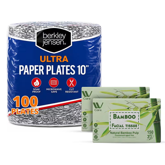 Premium Botanical Leaf Paper Plates (154/220 Count, 10-Inch)