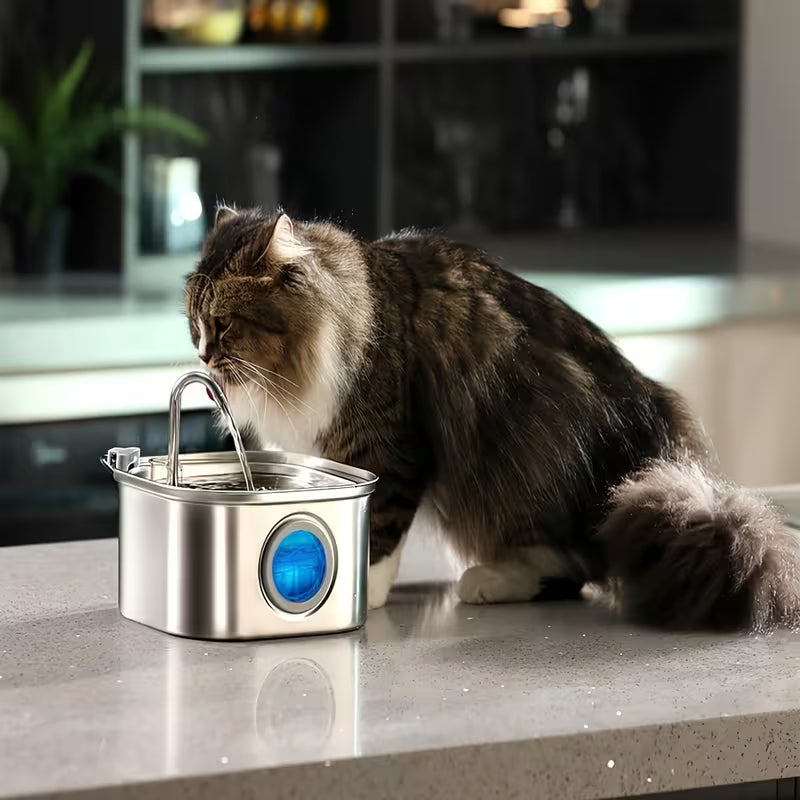108oz Stainless Steel Cat Water Fountain for Cats & Small Dogs