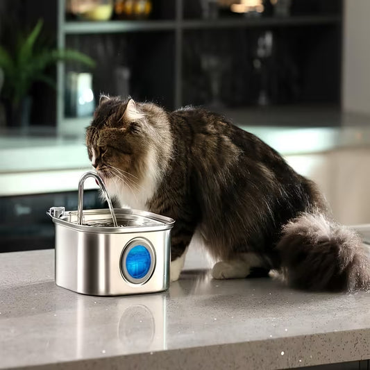 108oz Stainless Steel Cat Water Fountain for Cats & Small Dogs