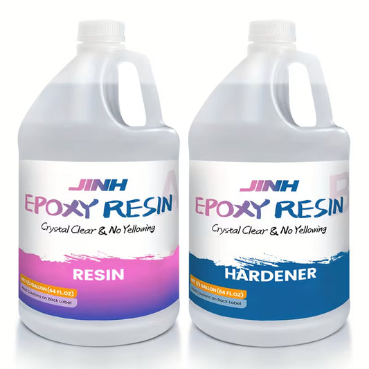 JINH 1 Gallon Crystal Clear Epoxy Resin Kit with Hardener