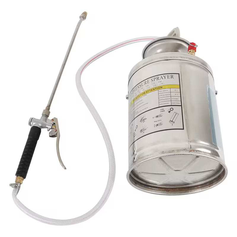 1 Gallon Stainless Steel Hand Pump Sprayer with 12" Wand