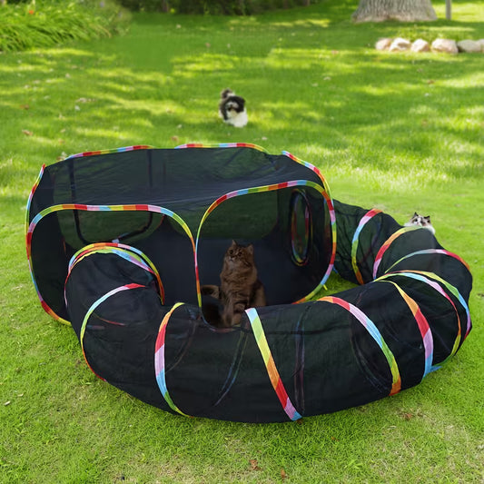 Outdoor Cat Enclosure - Portable Catio Outdoor Cat Tent - Cage Free Outside Cat Playpen Pet Enclosure - Enclosed Cat Run - Cat Tunnel Outdoor Cat Tunnels for Indoor Cats & Small Animals