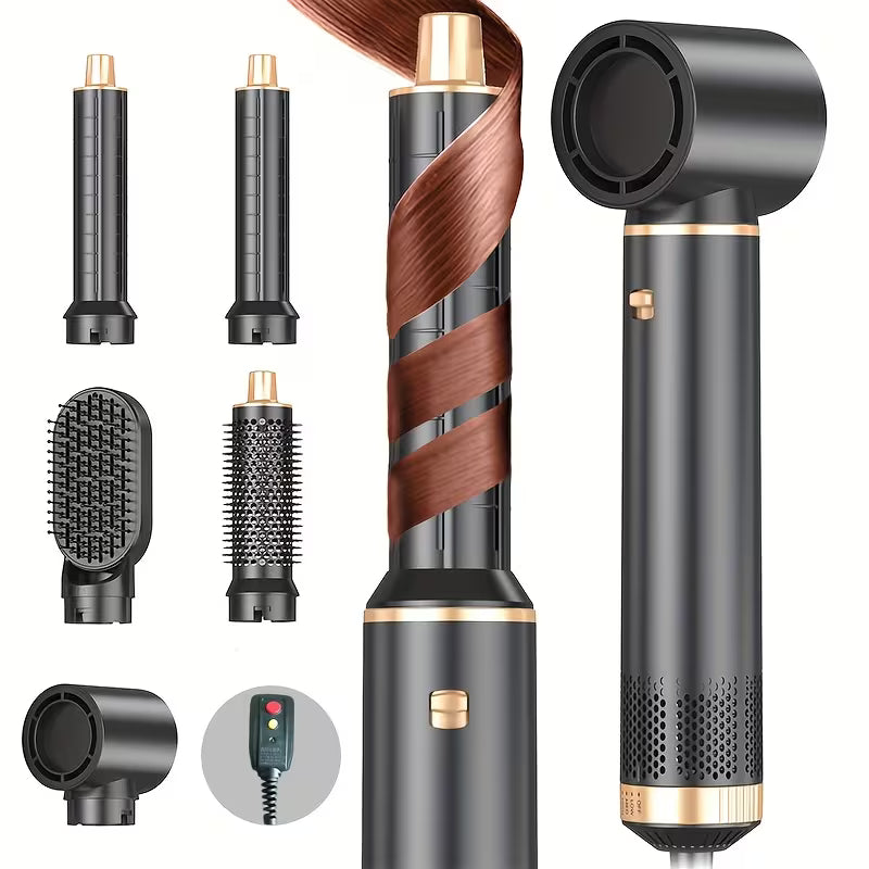 5-in-1 Hot Air Hair Styler Brush with Negative Ion Technology