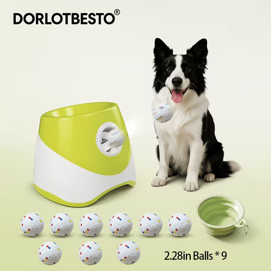 Automatic Dog Ball Launcher with Tennis Ball & Water Bowl