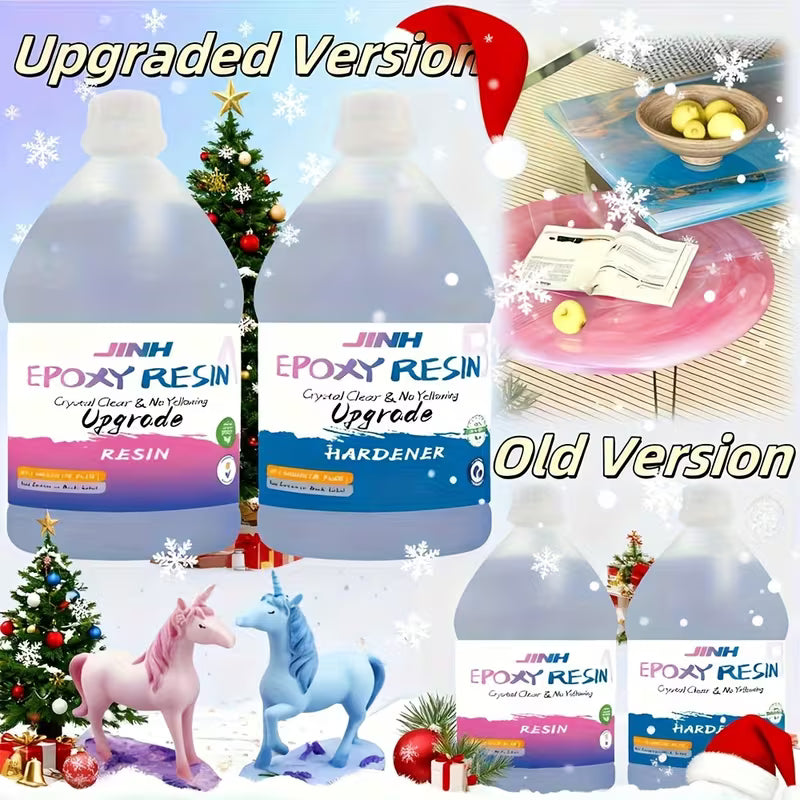 JINH 1 Gallon Crystal Clear Epoxy Resin Kit with Hardener