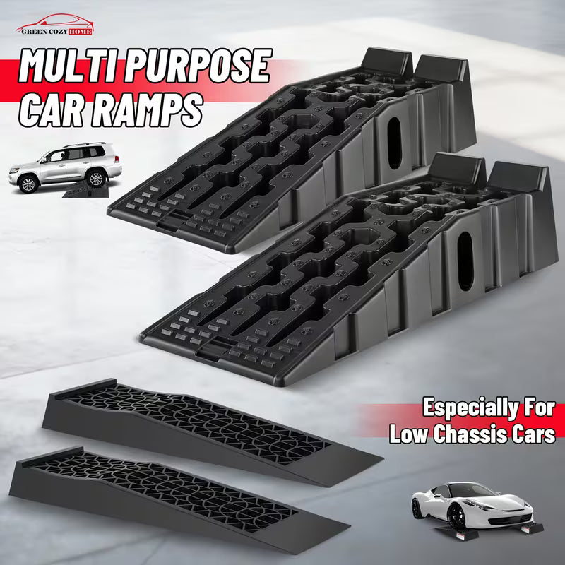 2-Pack Heavy-Duty Car Ramps – Up to 16,000 lbs