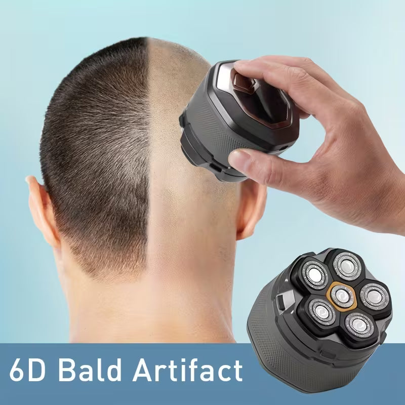 6D rechargeable electric head and beard shaver.