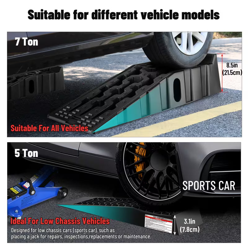 2-Pack Heavy-Duty Car Ramps – Up to 16,000 lbs