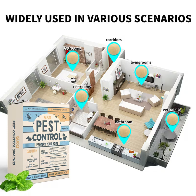 Peppermint Pest Repellent Sachets for Mice, Rats & Insects