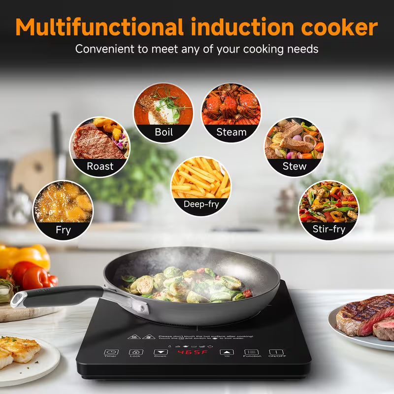 AMZCHEF 1800W Induction Cooktop with Touch Control