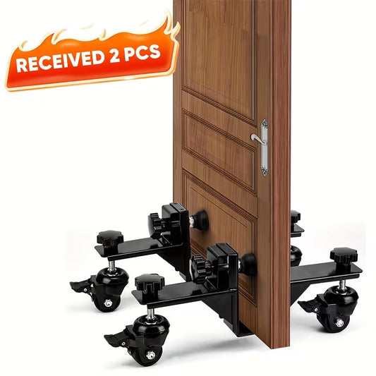 2pcs Saker Heavy-Duty Door Installation Kit with Door Dolly & Lifter - Compatible for 0.8 to 2.36 Inch Pre-Hung, Slab, Front Doors - Buy 1 Get 1 Free Door Installation Tools, Door Lifter System