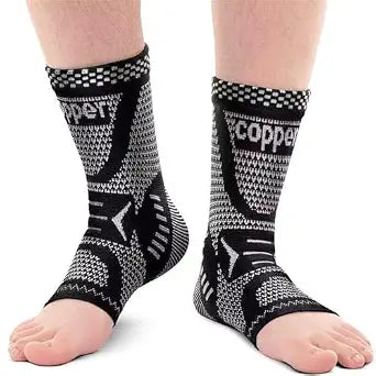 Night ankle splint with detachable gel ice pack.
