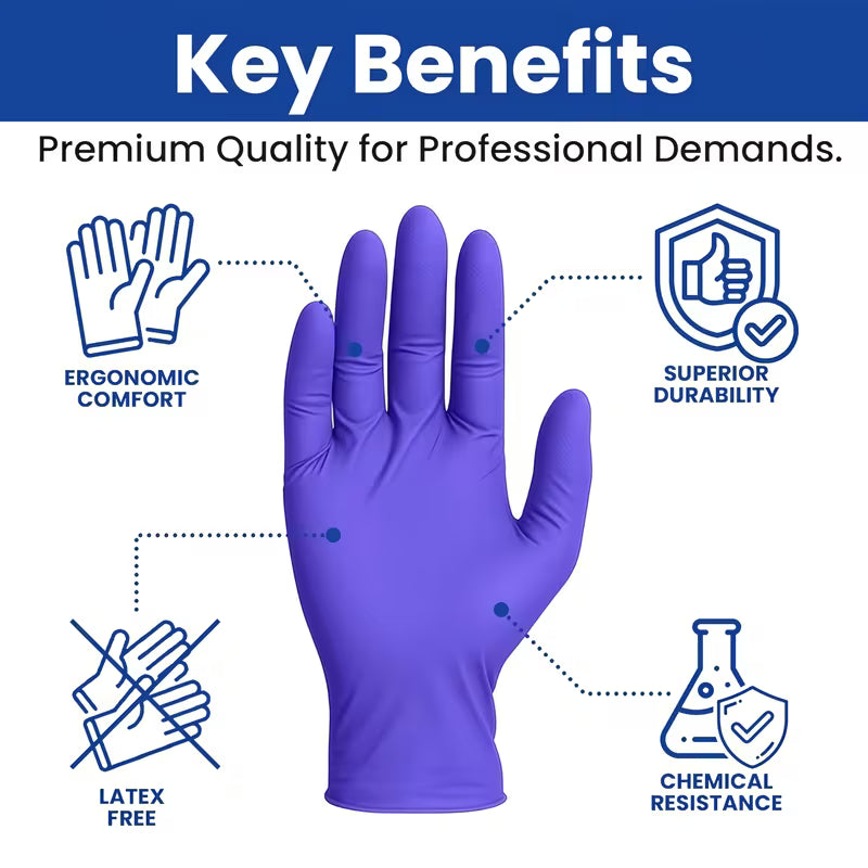 500PCS Nitrile Disposable Gloves – Powder & Latex Free