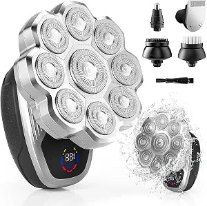 5-in-1 rechargeable 8D head shaver for men.