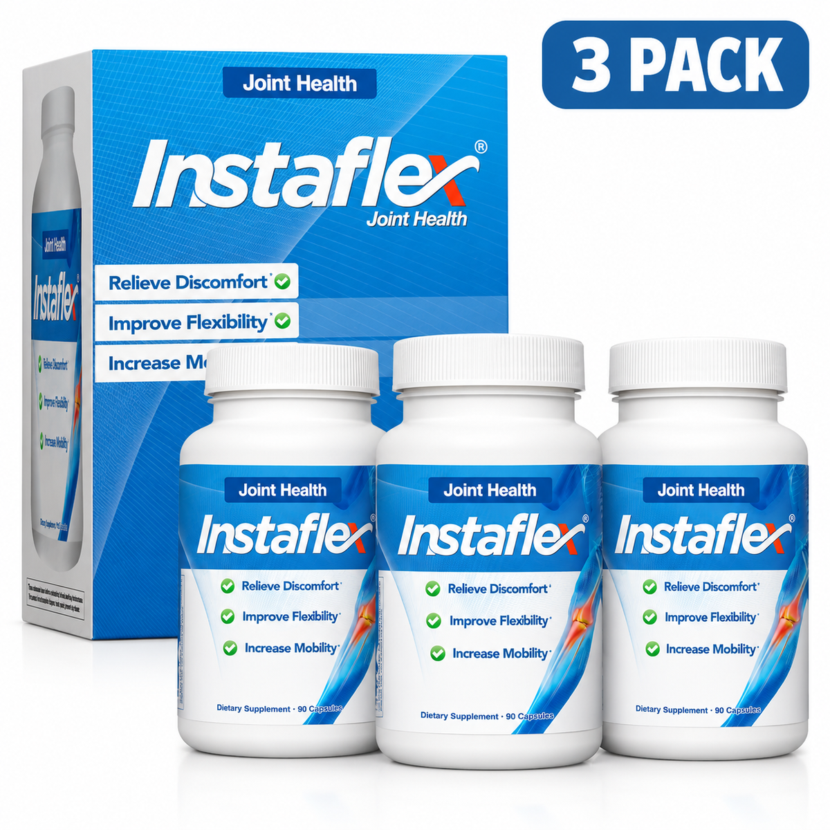 Pack of 3 Instaflex® Advanced Joint Support Doctor Formulated | 90 Capsules each