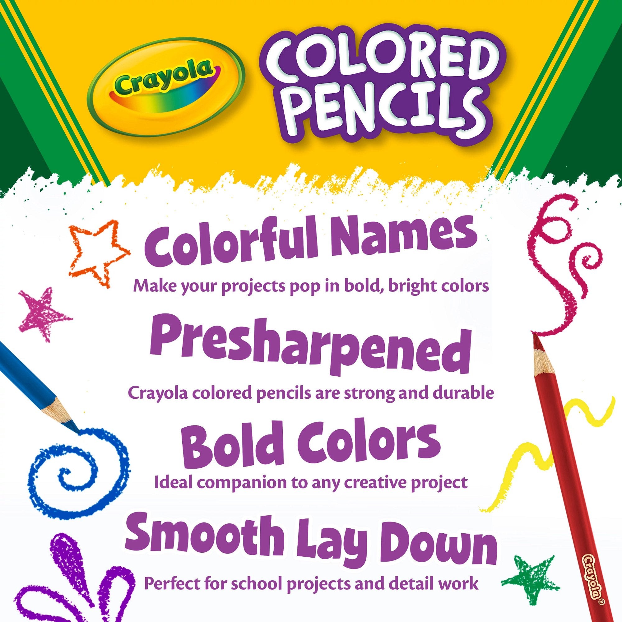Crayola 12ct Colored Pencils, Assorted Colors, Pre-sharpened, (Case Contains 48 Packs), Bulk School Supplies