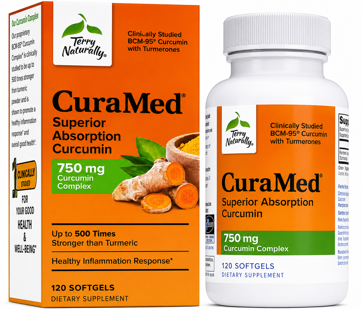 Terry Naturally CuraMed 750mg Curcumin Complex – 120 Softgels