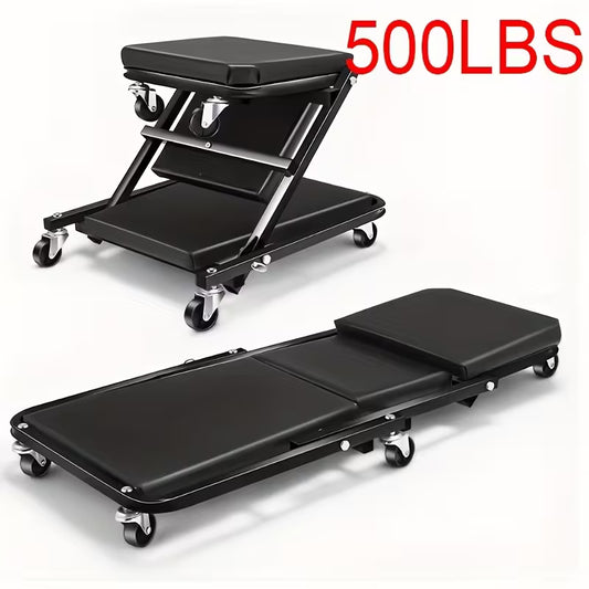 36 Inch,foldable Z-crawler 2-in-1 Crawling Suit,300 Pound Capacity, Adjustable Roller Coaster Rolling Folding Car Crawling Suit, New Gift for Husband, with 6 2.5-inch Wheels, Suitable for Car