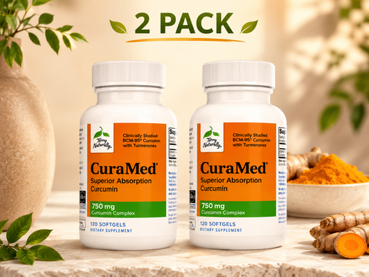 Terry Naturally CuraMed 750mg Curcumin with BCM-95 – 2 Pack, 120 Softgels