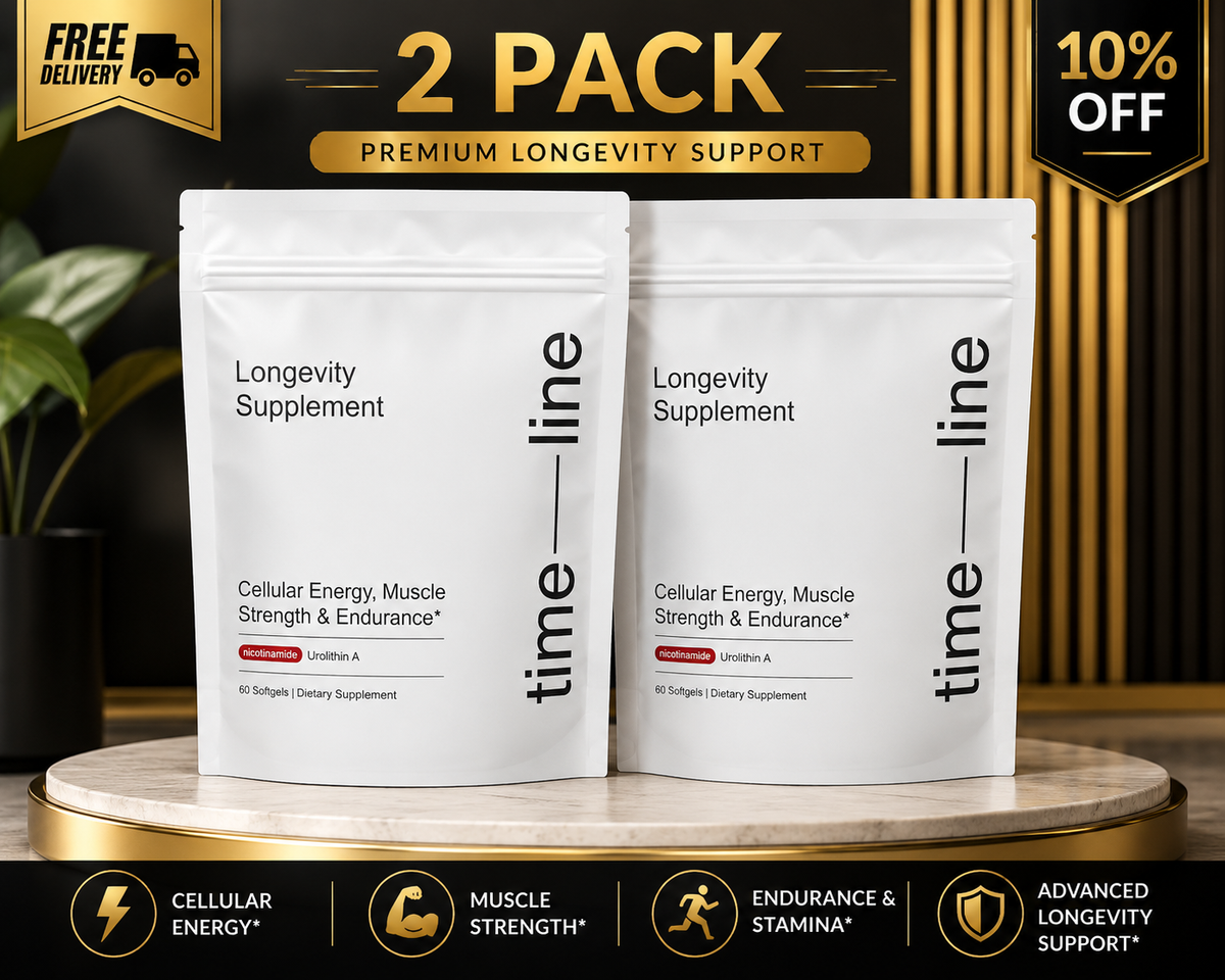 Timeline Longevity Supplement Urolithin A – 2 Pack, 60 Softgels Each