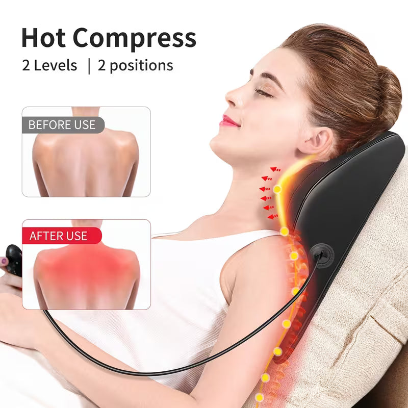 Shiatsu Neck & Shoulder Massager with Heat for Full Body Relief
